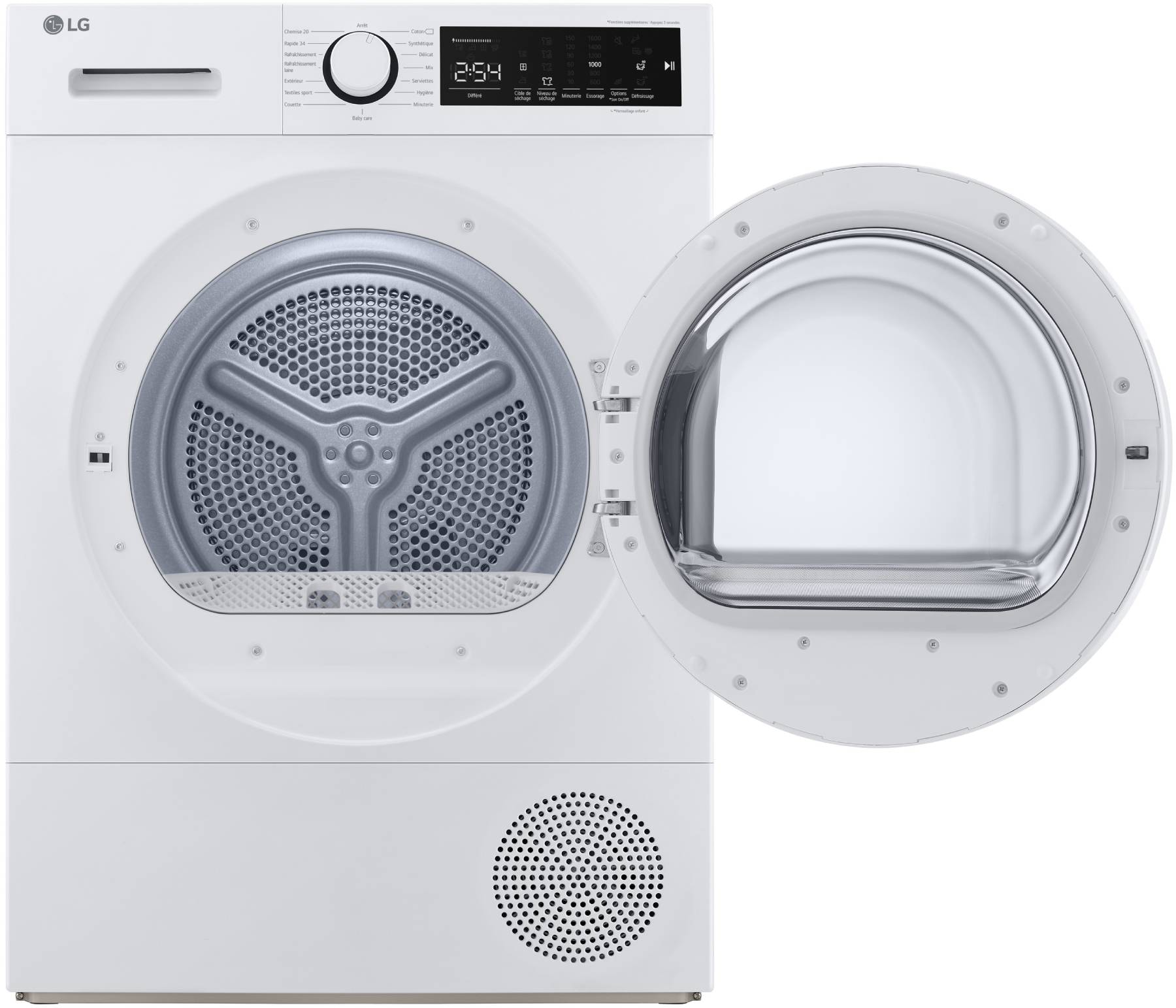 Sèche-linge pompe à chaleur LG , programmes rapides, 8kg, Blanc - RH8D13WH