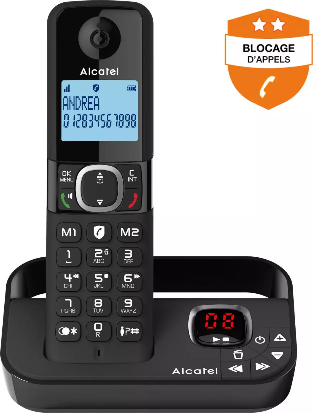 Téléphone sans fil ALCATEL Box internet 14min 100 contacts Noir F860VOICENOIR
