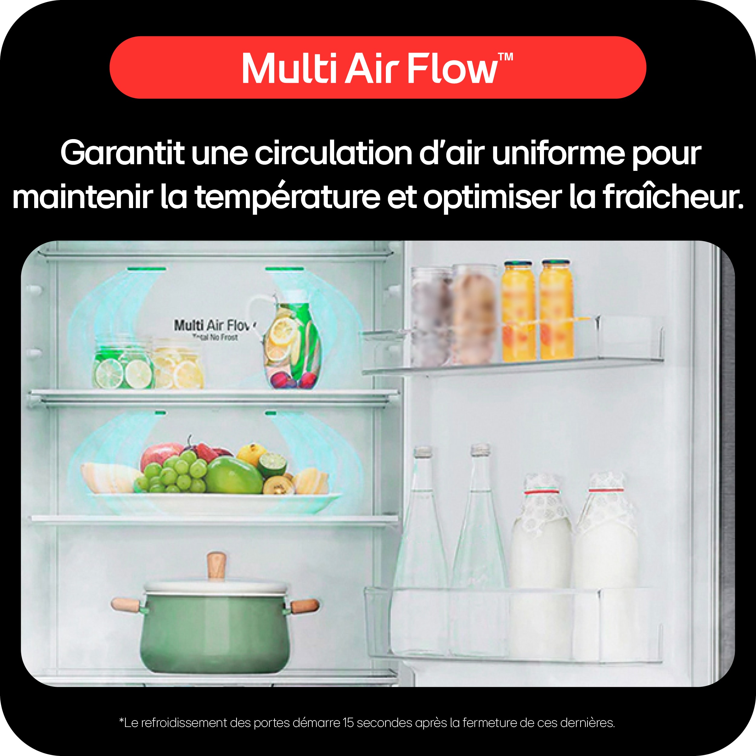 Réfrigérateur congélateur bas LG , Froid No Frost, 462L, Noir - GBB569MCAZN Réfrigérateur congélateur bas LG , Froid No Frost, 462L, Noir - GBB569MCAZN