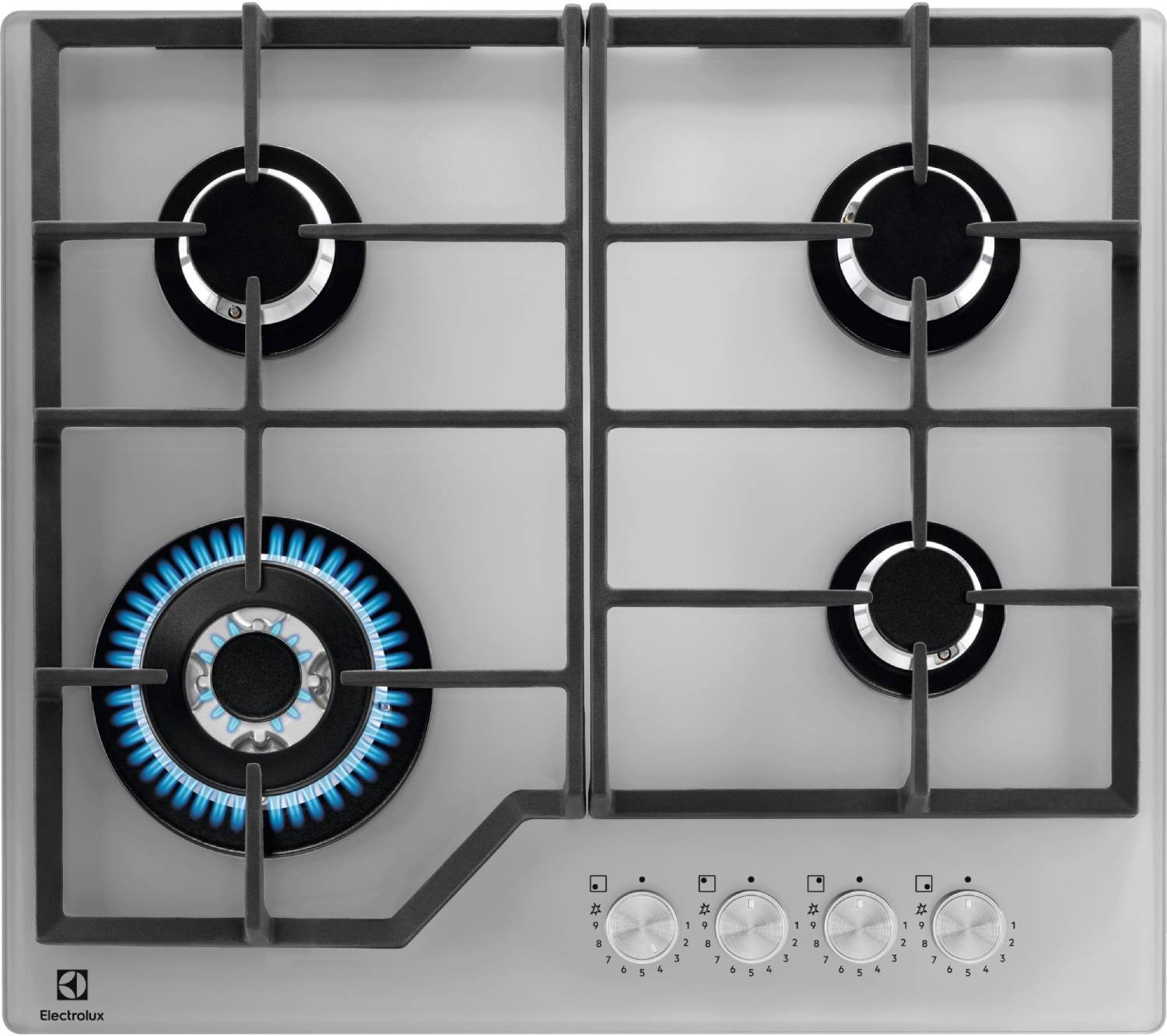 ELECTROLUX Plaque gaz Série 600 StepPower 4 Foyers Inox KGG64362S ELECTROLUX Plaque gaz Série 600 StepPower 4 Foyers Inox KGG64362S