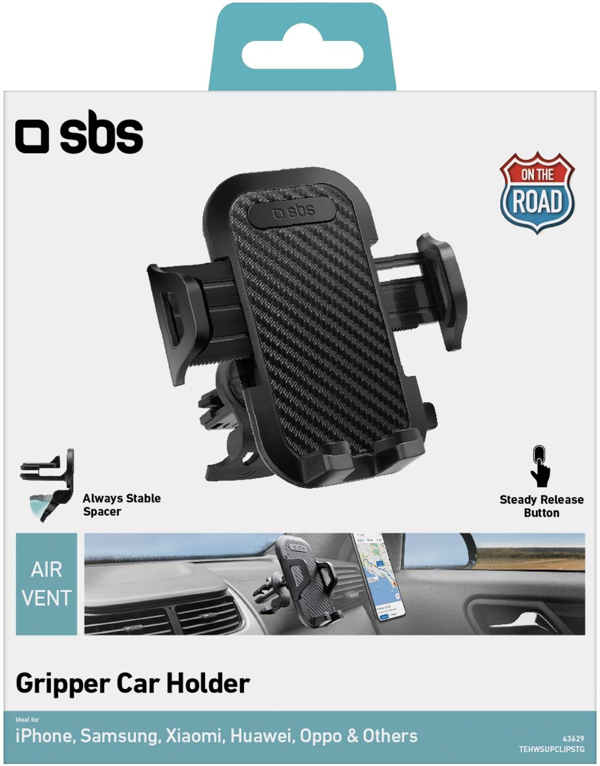 Support smartphone SBS Support de voiture avec fixation extra-forte - SUP-AUTO-CLIPEXTRA