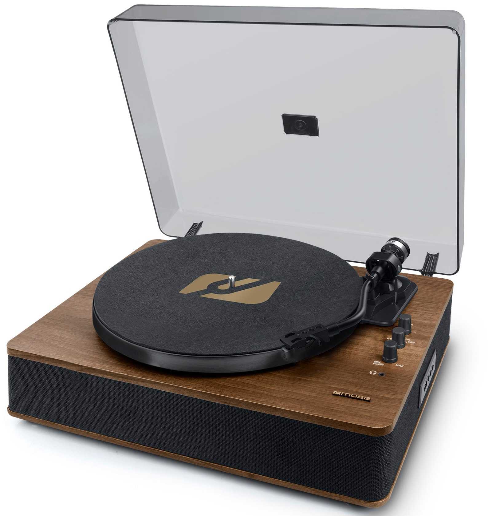Platine vinyle USB MUSE Courroie Bluetooth Enceintes intégrées Bois MT-107BTO