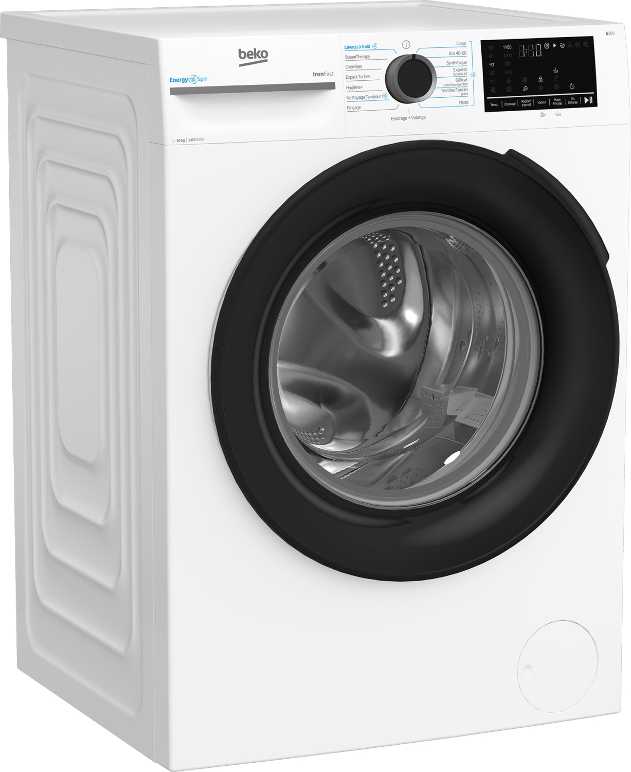 Lave linge Frontal BEKO SteamTherapy 1400 tours/minute 10Kg Blanc - BM3WFU410411B