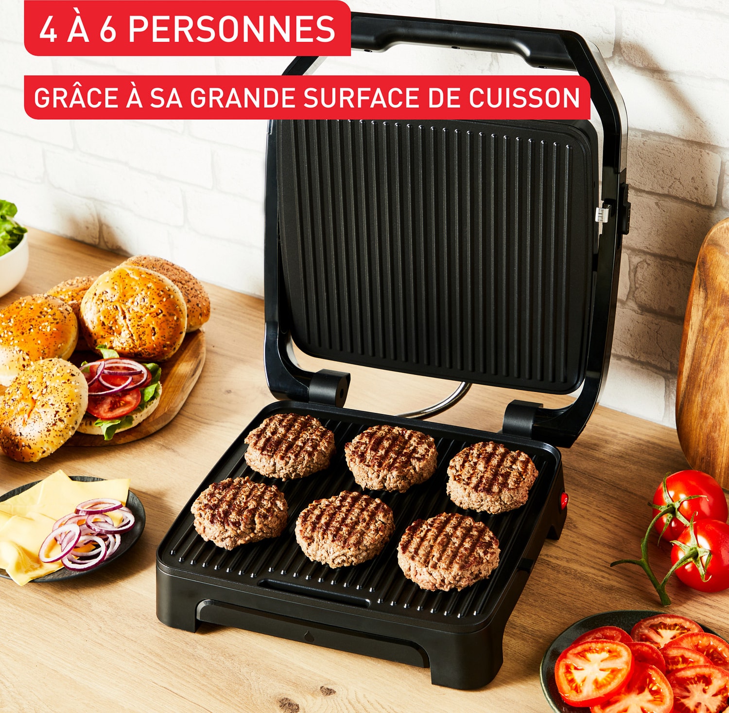 Grill viandes TEFAL 29x26cm Antiadhésive Inox - GC271D10