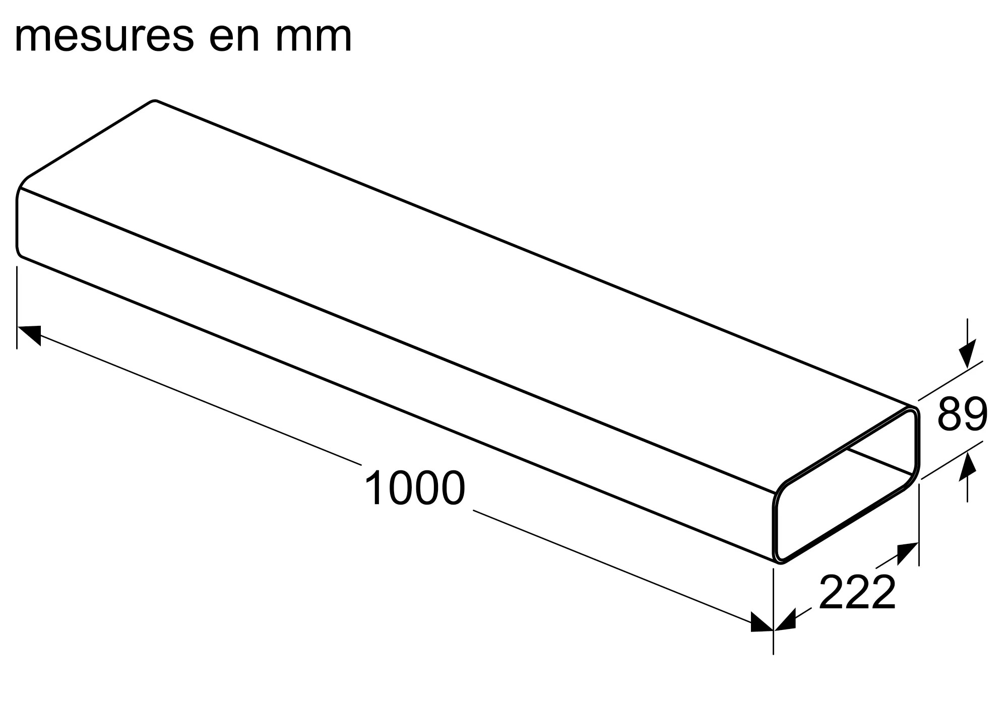 Tuyau à air SIEMENS Gaine plate 1000mm Mâle Noir - HZ9VDSM2