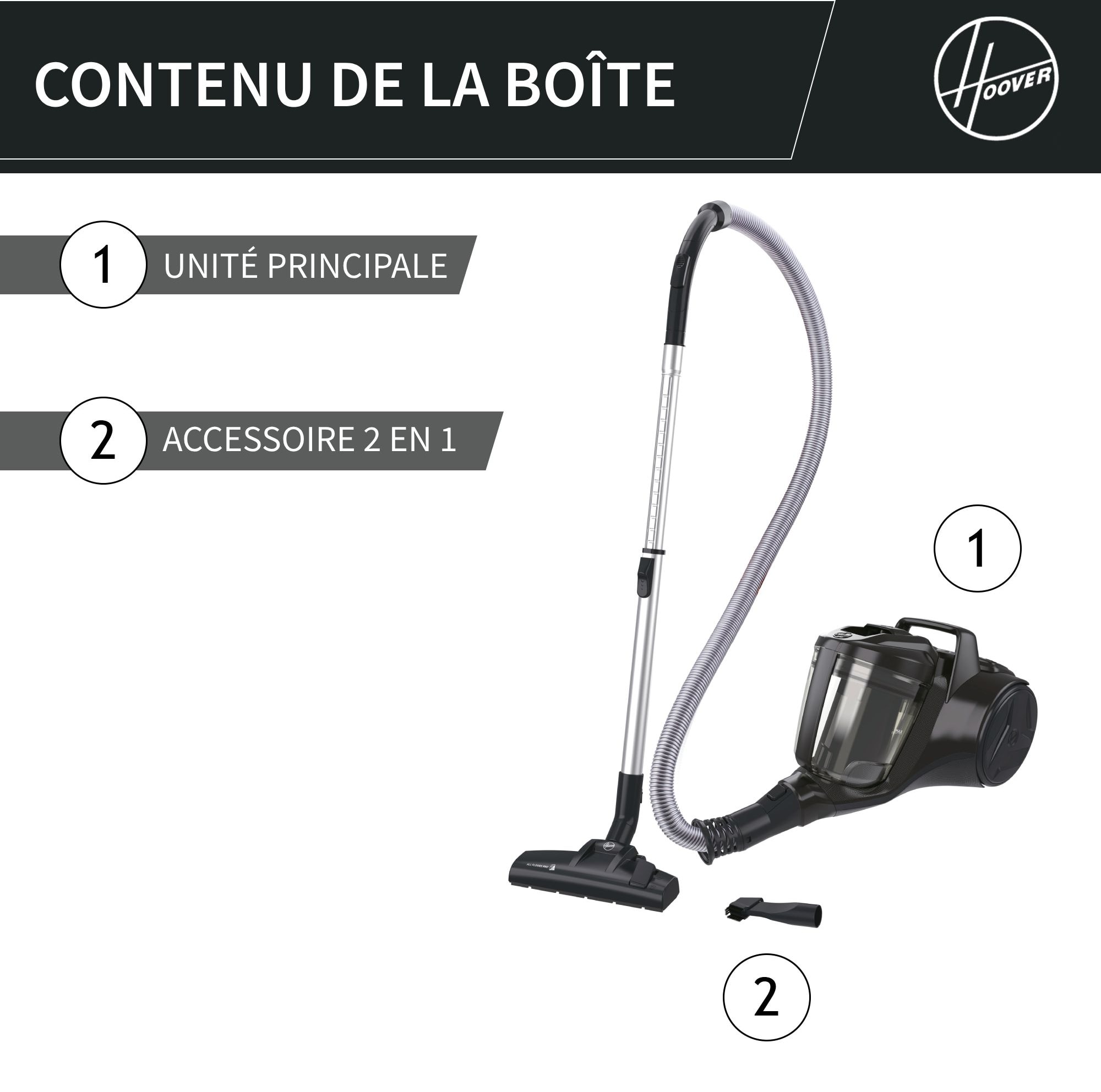 Aspirateur traîneau HOOVER Hoover Go 700W Noir - HP105HM011