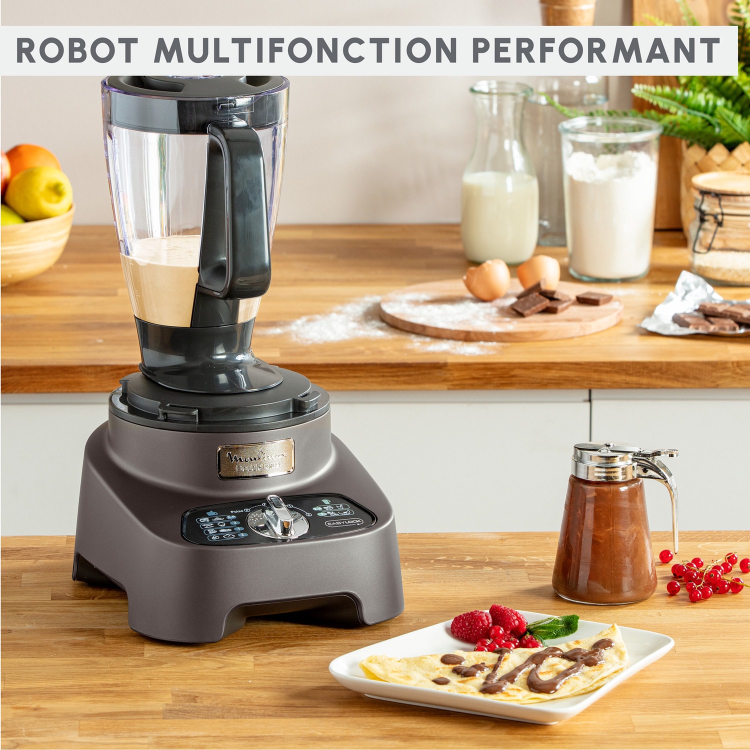 Robot culinaire MOULINEX Double Force 1000W + 10 accessoires, Gris - FP825E10 Robot culinaire MOULINEX Double Force 1000W + 10 accessoires, Gris - FP825E10