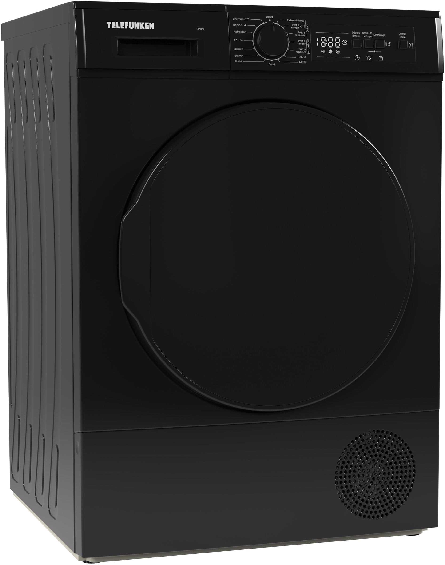 Sèche-linge pompe à chaleur TELEFUNKEN 9kg Noir - SL9PK