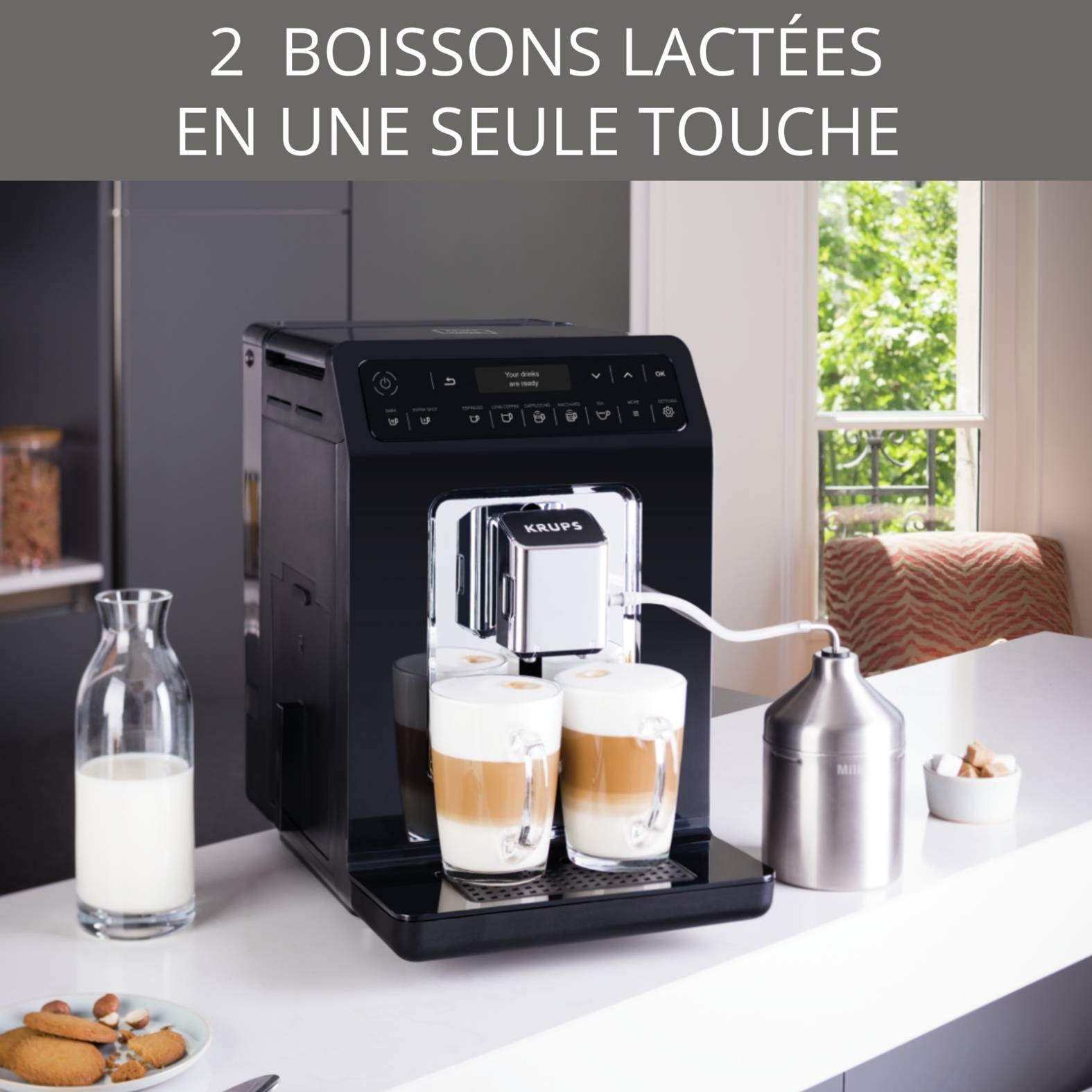Robot expresso KRUPS Broyeur, Evidence, Noir - EA891810