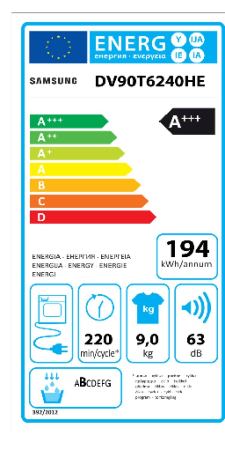 SAMSUNG Sèche linge Condensation QuickDry 65dB 9kg Blanc - DV90T6240HES3