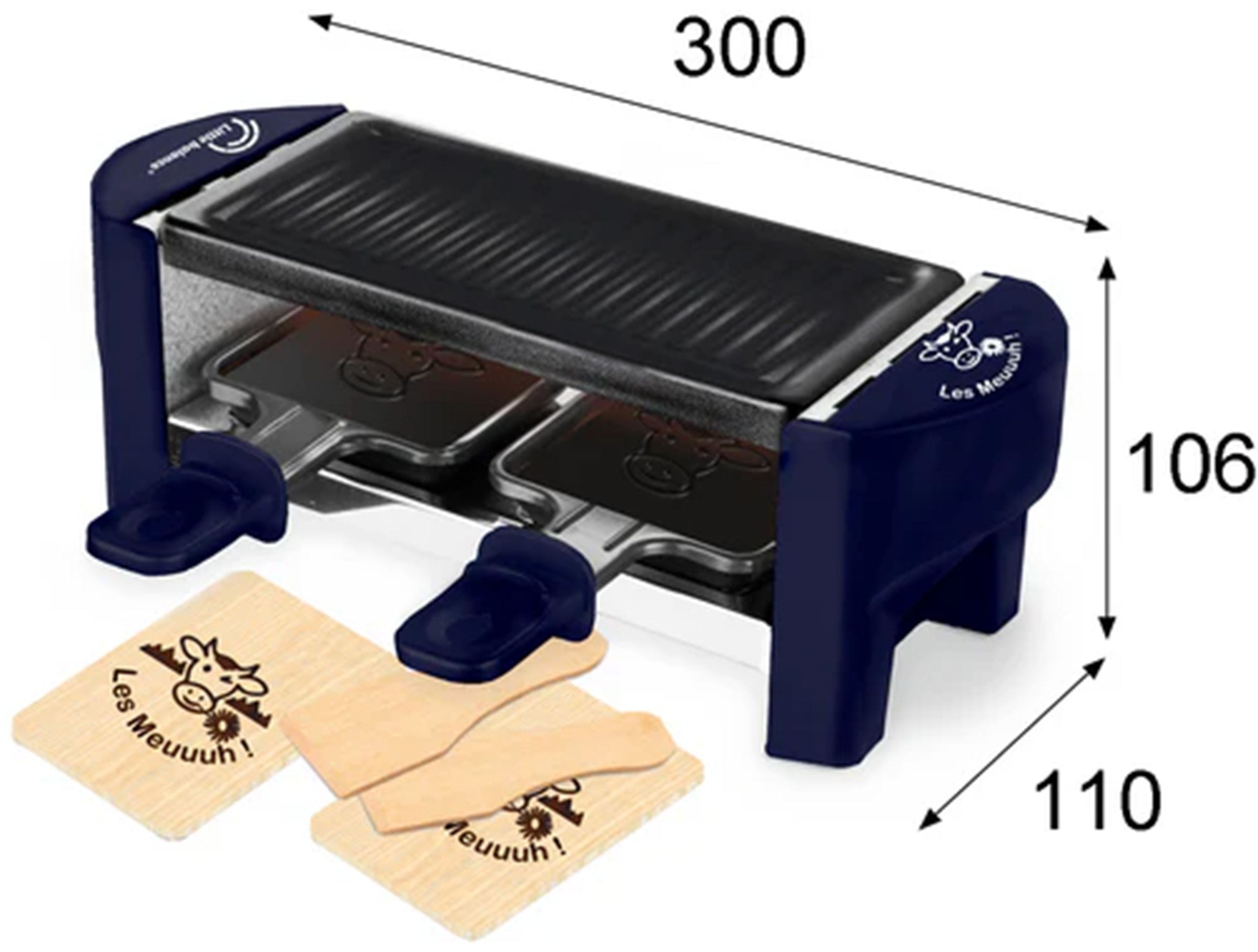 Raclette Multifonction LITTLE BALANCE 2 personnes 320W Bleu - 8616