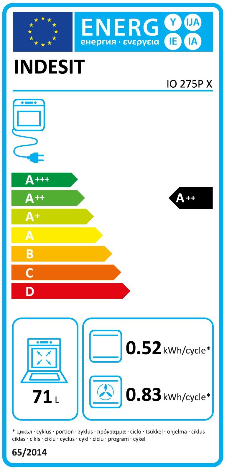 Four encastrable pyrolyse INDESIT  - IO275PX