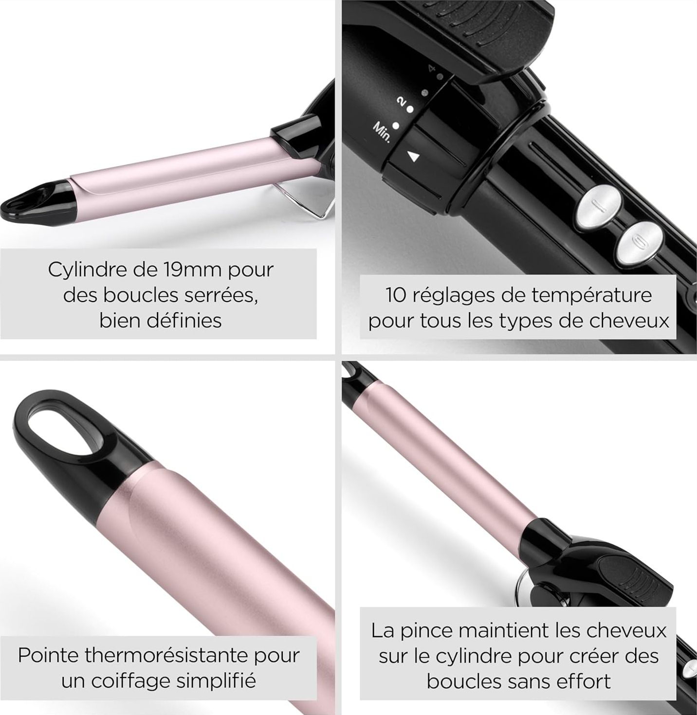 Boucleur BABYLISS 19mm Noir - C319E