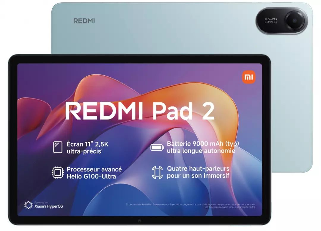 Tablette tactile XIAOMI Redmi Pad 2 11" Wi-Fi 256Go Vert REDMIPAD28256V