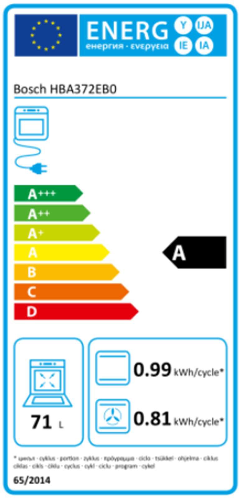 Four encastrable pyrolyse BOSCH  - HBA372EBO