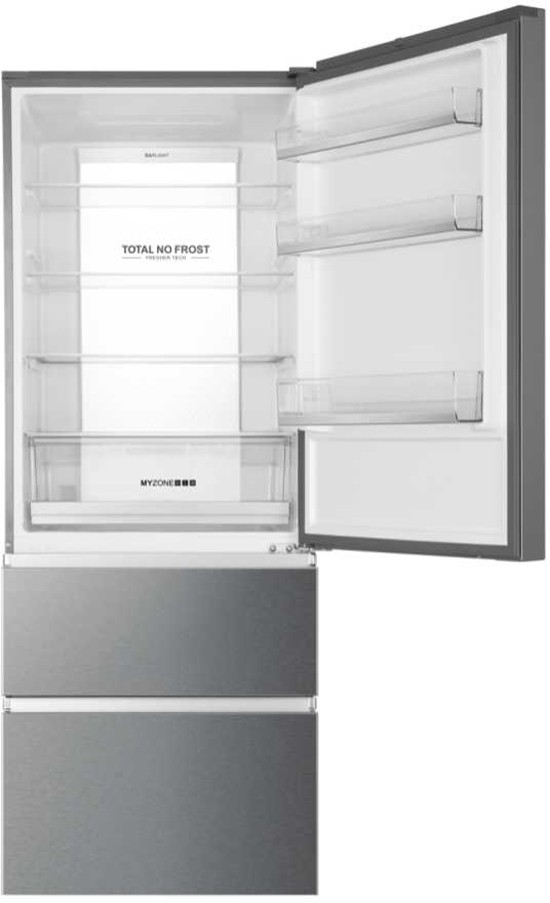 HAIER Réfrigérateur congélateur bas Série 70 Froid ventilé MyZone 430L Inox 