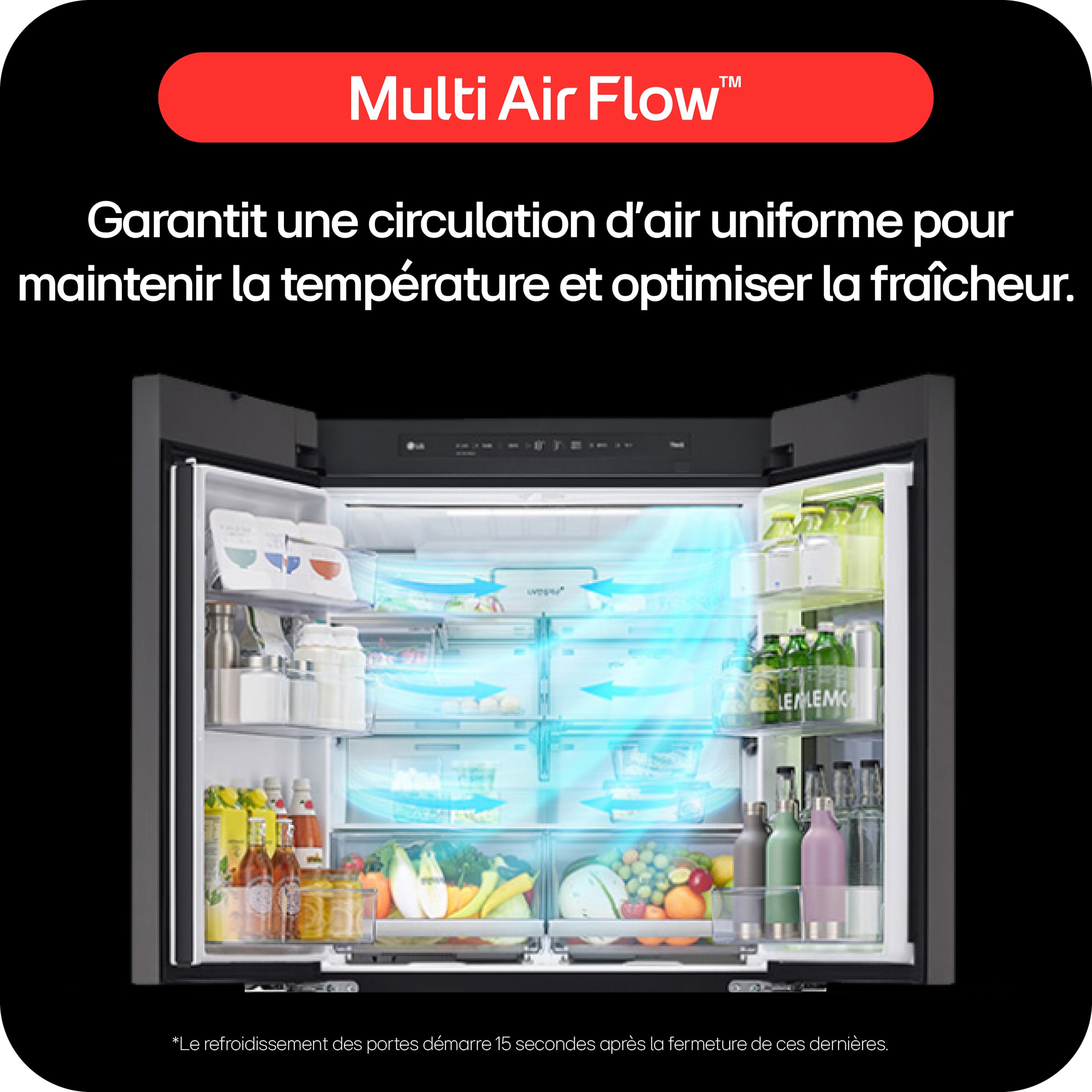 Réfrigérateur 3 portes LG , Froid No Frost, 750L, Inox - GMW765STGJ Réfrigérateur 3 portes LG , Froid No Frost, 750L, Inox - GMW765STGJ