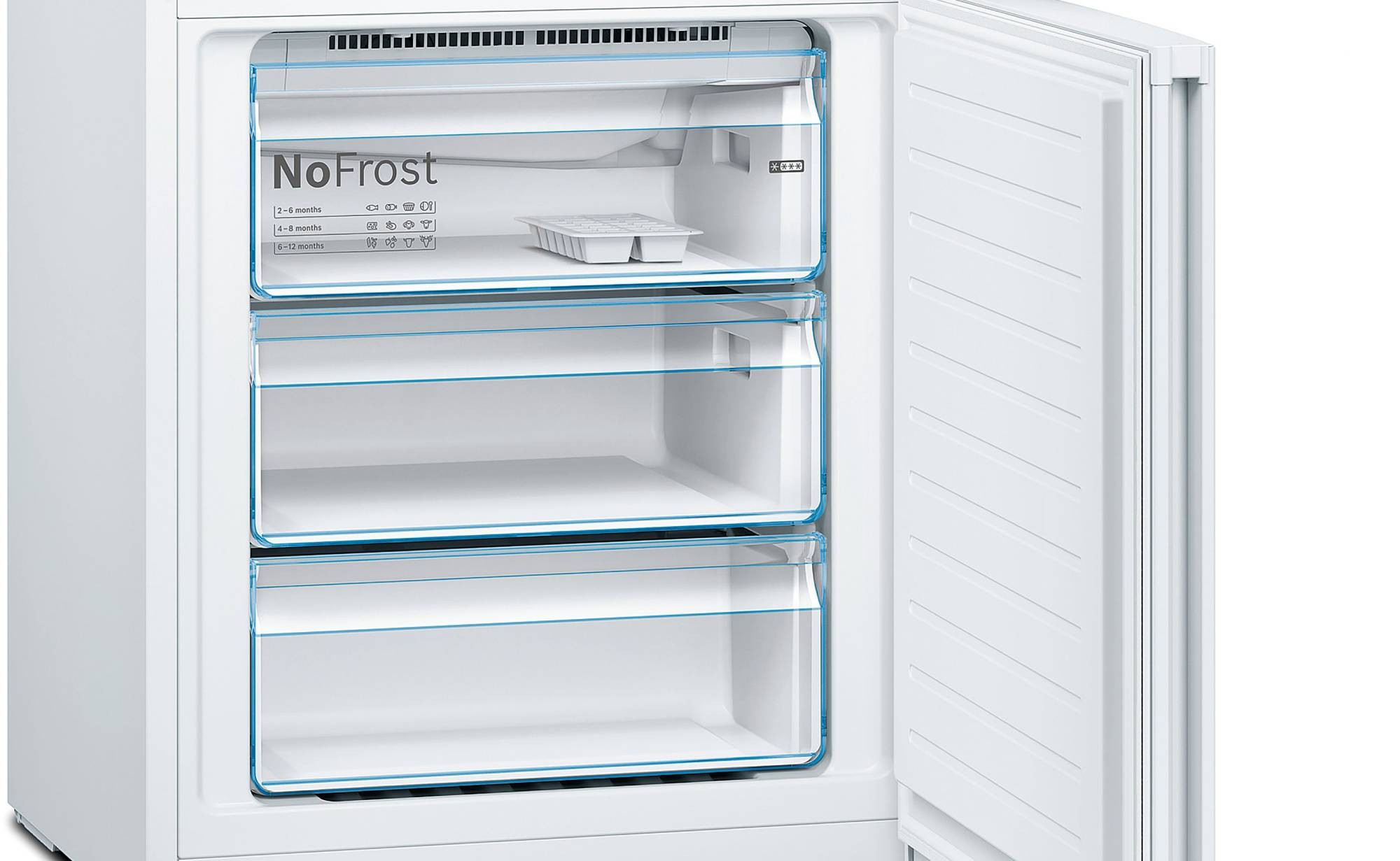 BOSCH Réfrigérateur congélateur bas Serie 4 NoFrost MultiAirflow 438L Blanc - KGN49XWEA