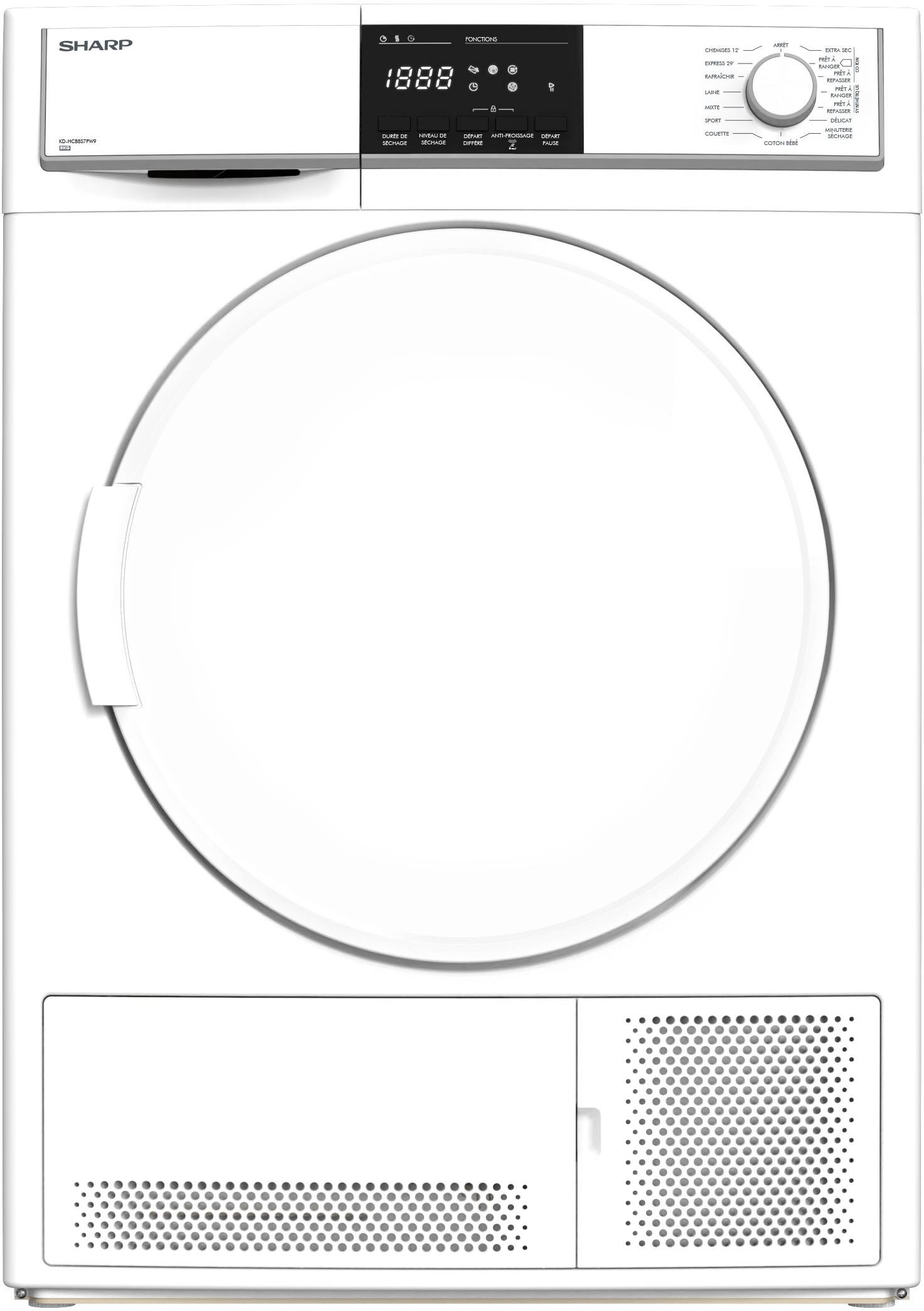 SHARP Sèche linge Condensation Bubbledrum 8kg - KDHCB8S7PW91