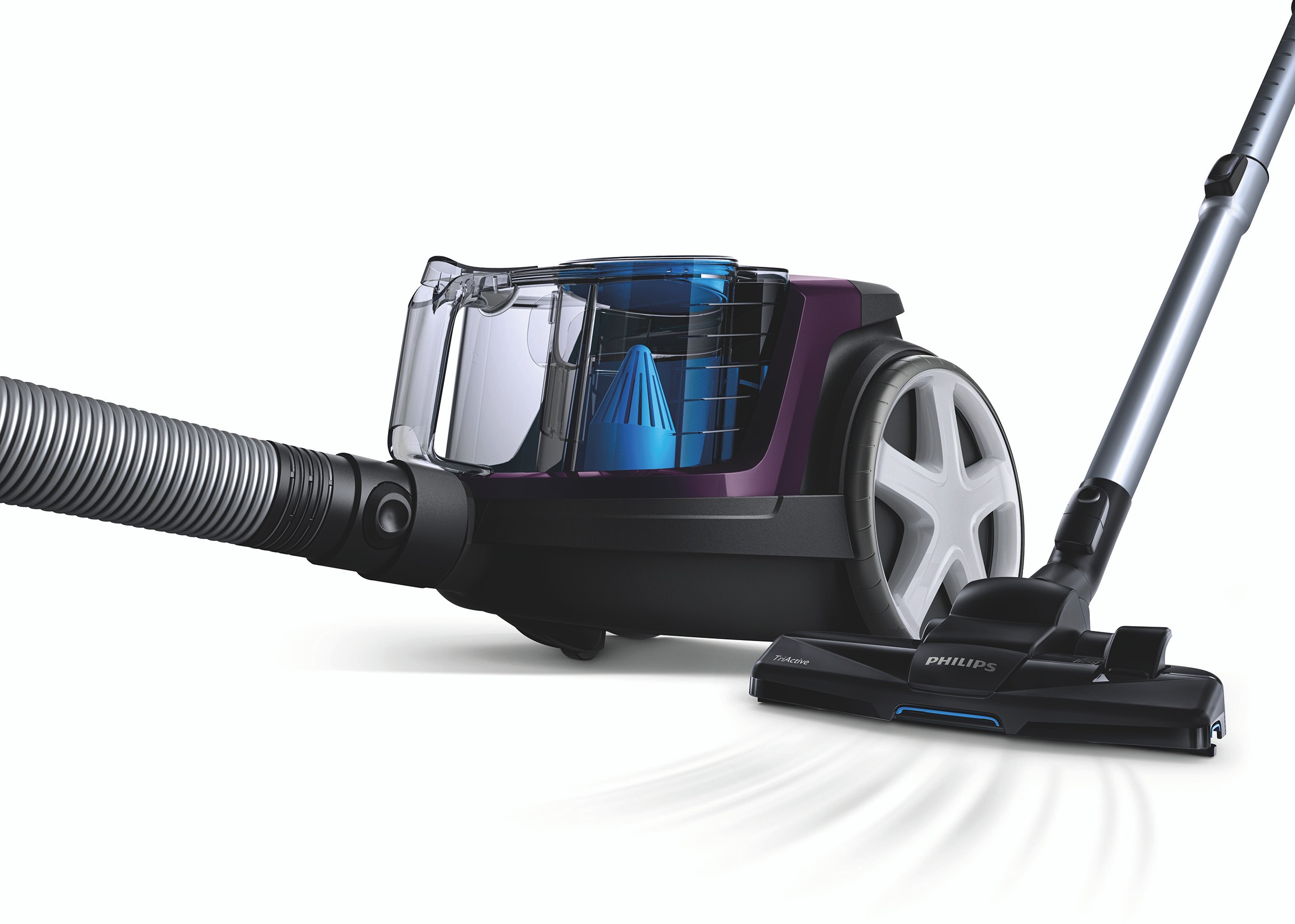 Aspirateur traîneau PHILIPS , PowerPro Compact, sans sac, 750W, Violet - FC9333/09