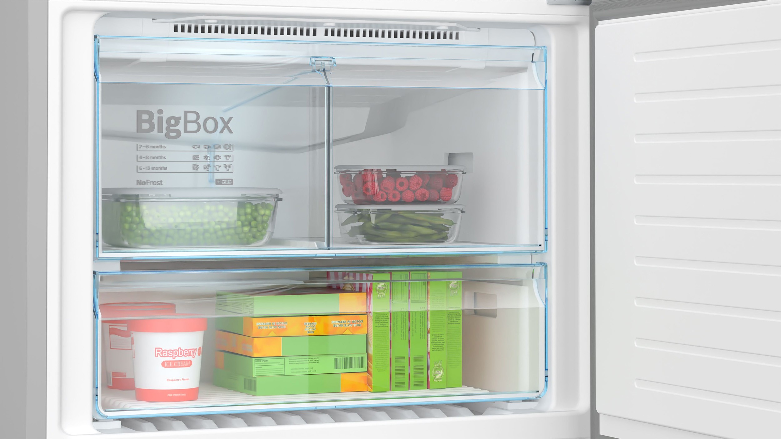 Réfrigérateur congélateur bas BOSCH No Frost 631L Inox - KGN86VIEA