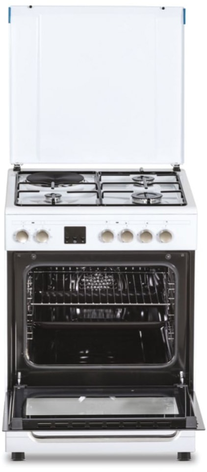 Cuisiniere mixte ROSIERES 4 foyers Gaz four multifonction catalyse 60L Blanc - RGE660CMWE