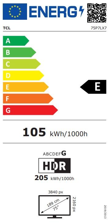 TV QLED 4K 189 cm TCL  - 75P7L