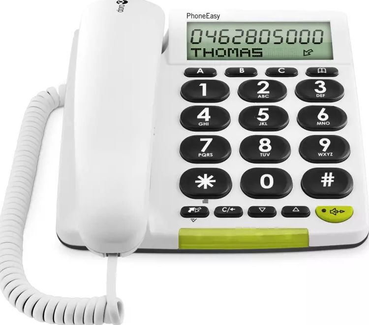 Téléphone filaire DORO 3 mémoires Blanc PHONEEASY312CS