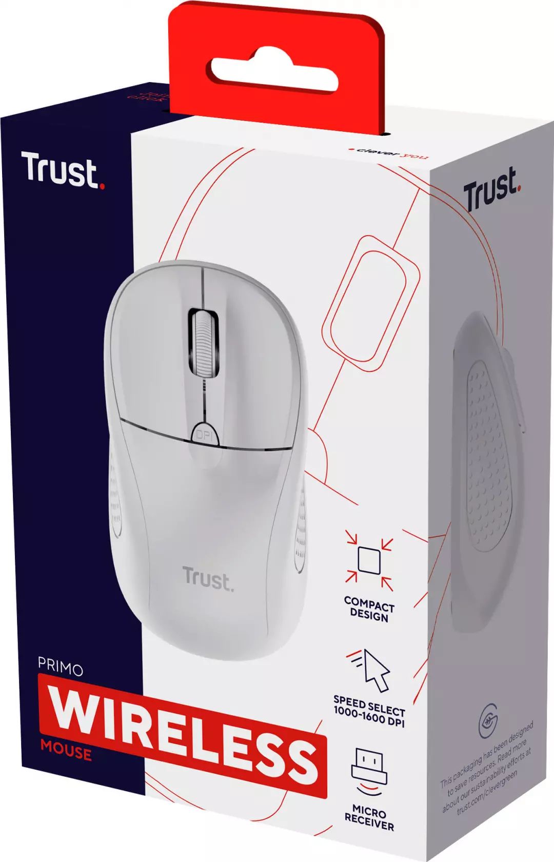 Souris sans fil TRUST Blanc - PRIMOWIRELEBLC-24795