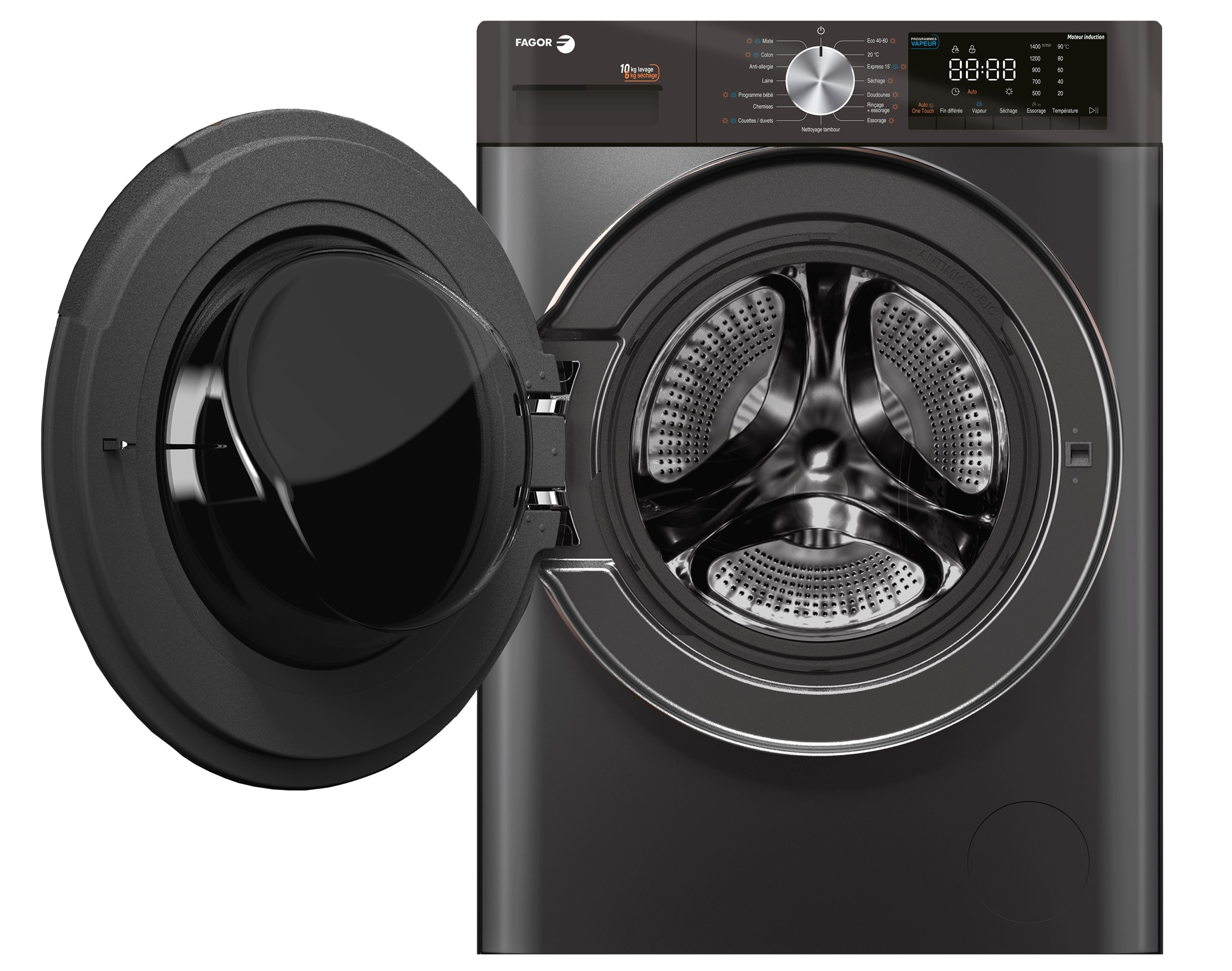 Lave linge sechant Frontal FAGOR 10kg 1400trs/min Noir - FLSF10614IDS/1