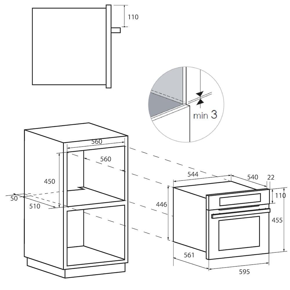Four combiné micro-ondes ROSIERES Sublime 1500W 34L Noir - RMC34NSM0