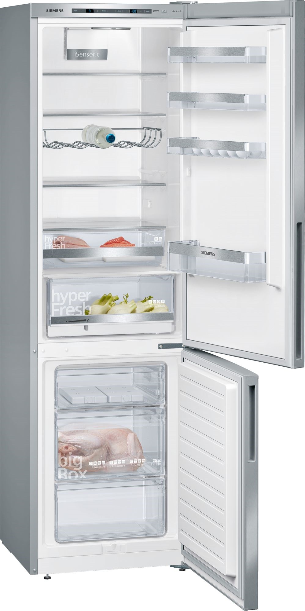 SIEMENS Réfrigérateur congélateur bas IQ500 HyperFresh 337L Inox - KG39EAICA
