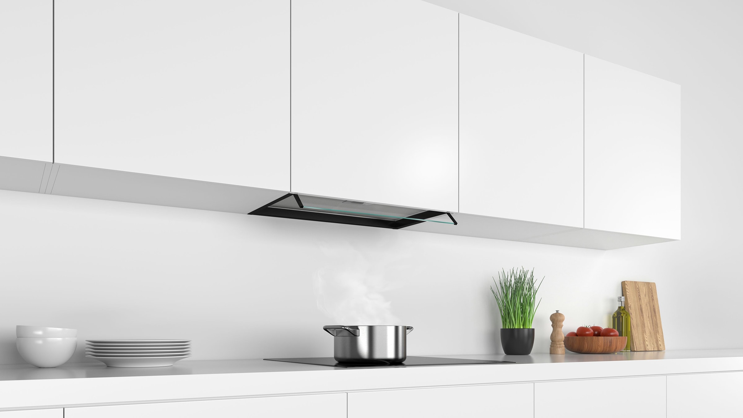 Hotte intégrée BOSCH 3 vitesses 60cm Noir - DBB66AF60