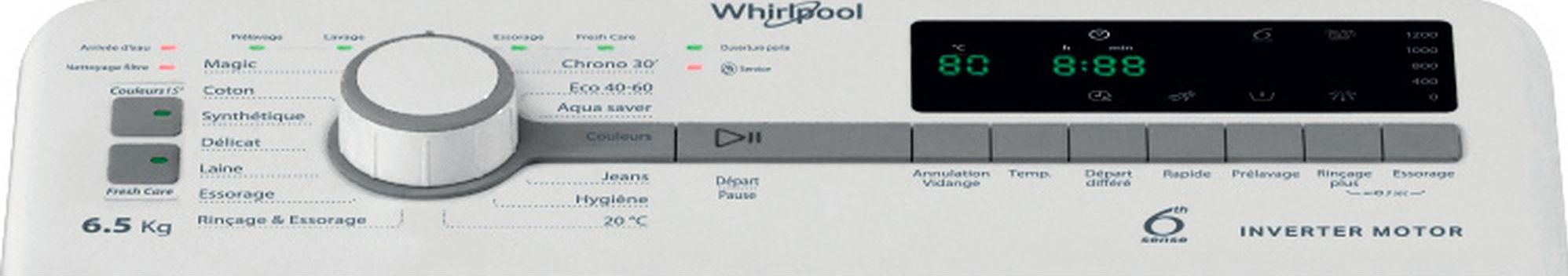 Lave linge Top WHIRLPOOL  - TDLRG65261FR