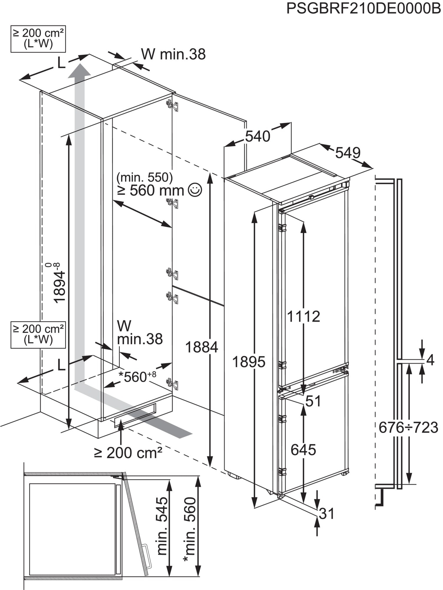 Réfrigérateur congélateur encastrable ELECTROLUX Série 600 Froid brassé 269L - ENT6ME19S Réfrigérateur congélateur encastrable ELECTROLUX Série 600 Froid brassé 269L - ENT6ME19S