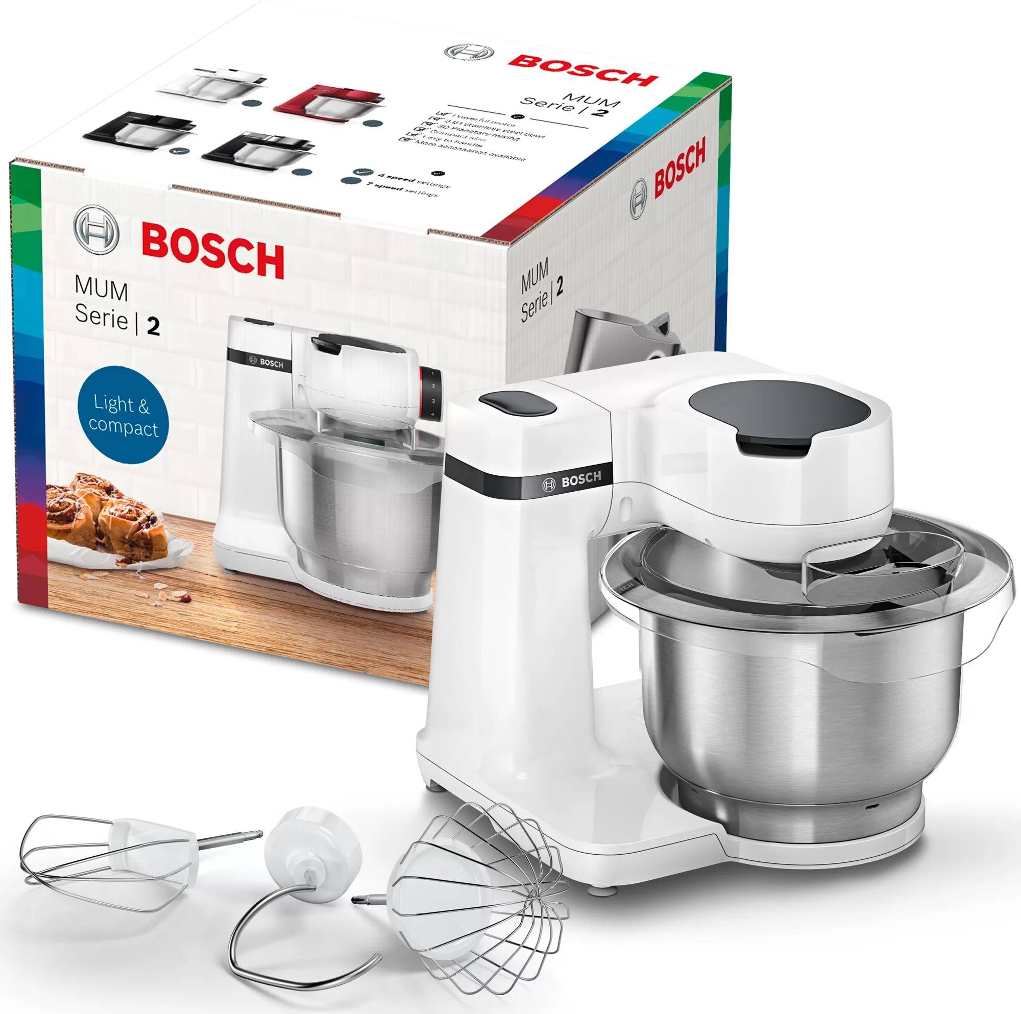 BOSCH Robot culinaire Robot pâtissier MUMS2EW00 700W Blanc - MUMS2EW00