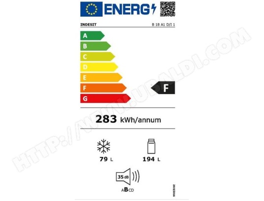 Réfrigérateur congélateur encastrable INDESIT  - B18A1DI1
