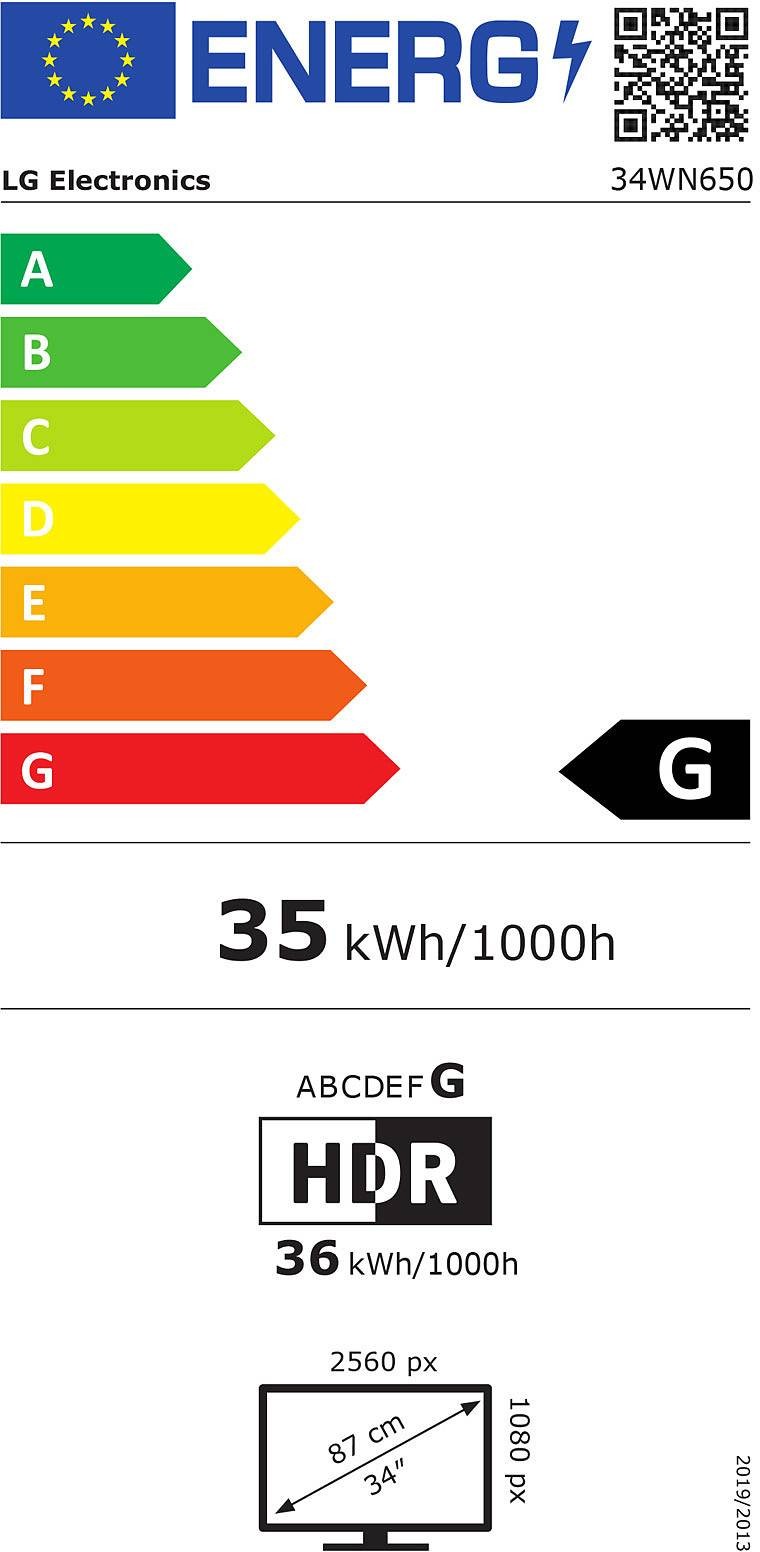 LG Ecran 34 pouces Ultra Wide FHD 34WN650-W