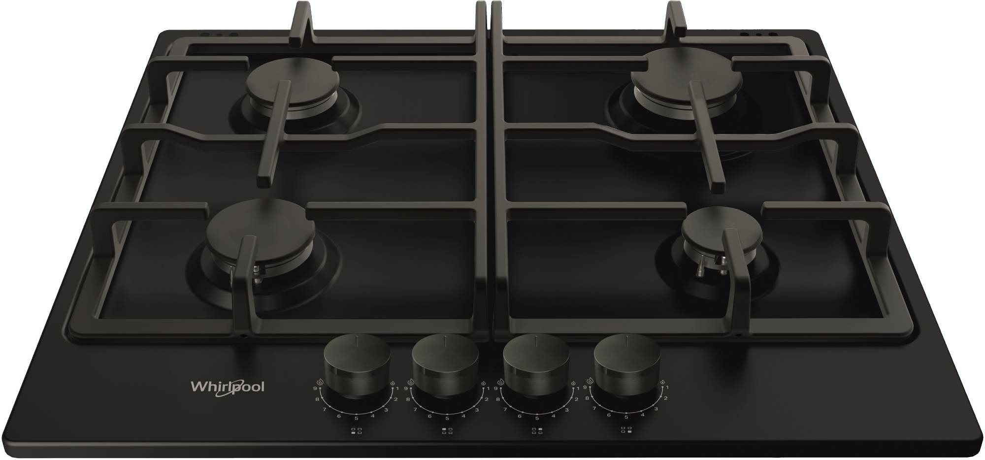 Plaque gaz WHIRLPOOL 4 foyers 60cm Noir - TGML660NB