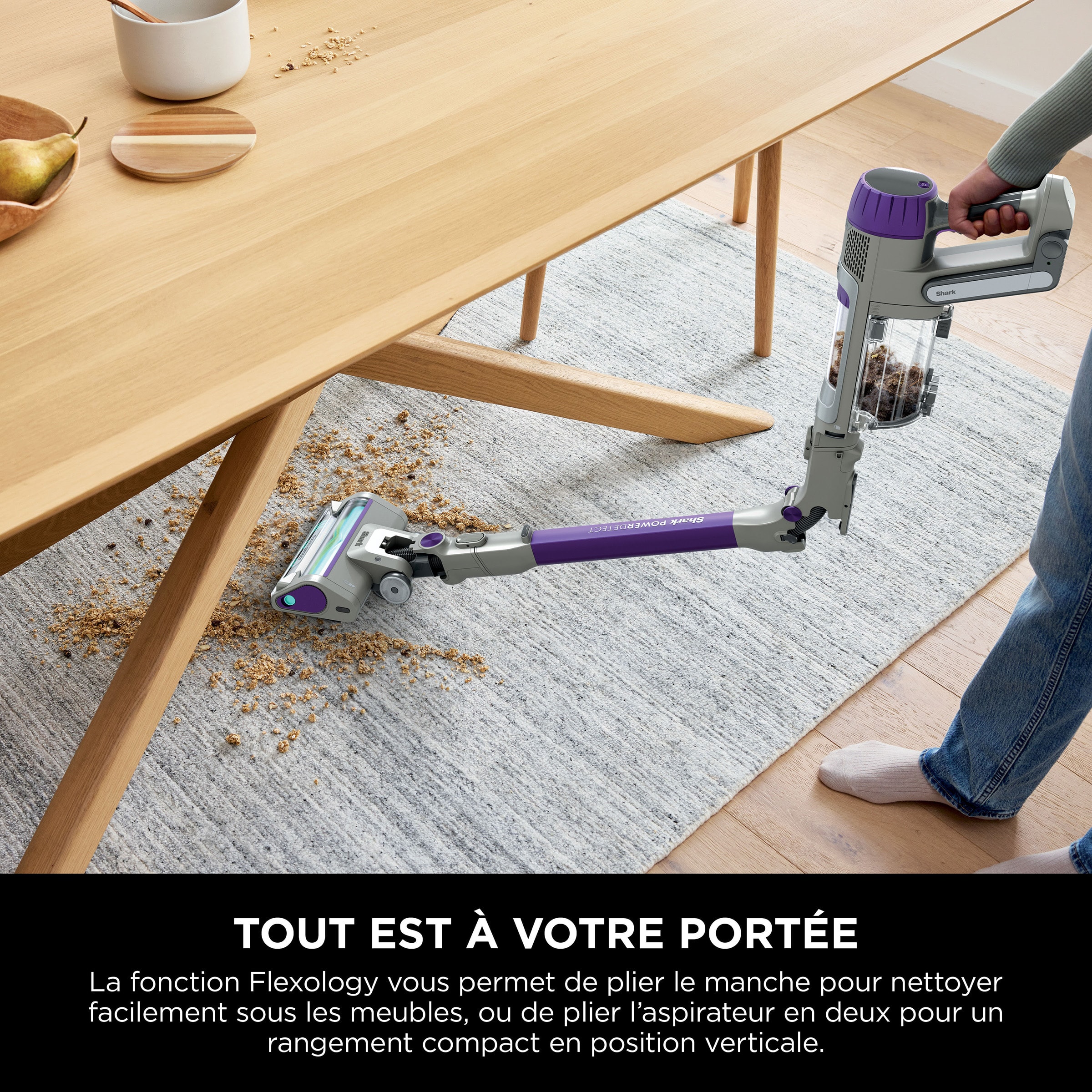 Aspirateur balai flex SHARK PowerDetect Gris Violet - IP1251EUT
