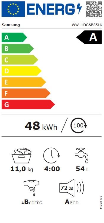 Lave linge Frontal SAMSUNG 11kg 1400trs/min Blanc - WW11DG6B85LK