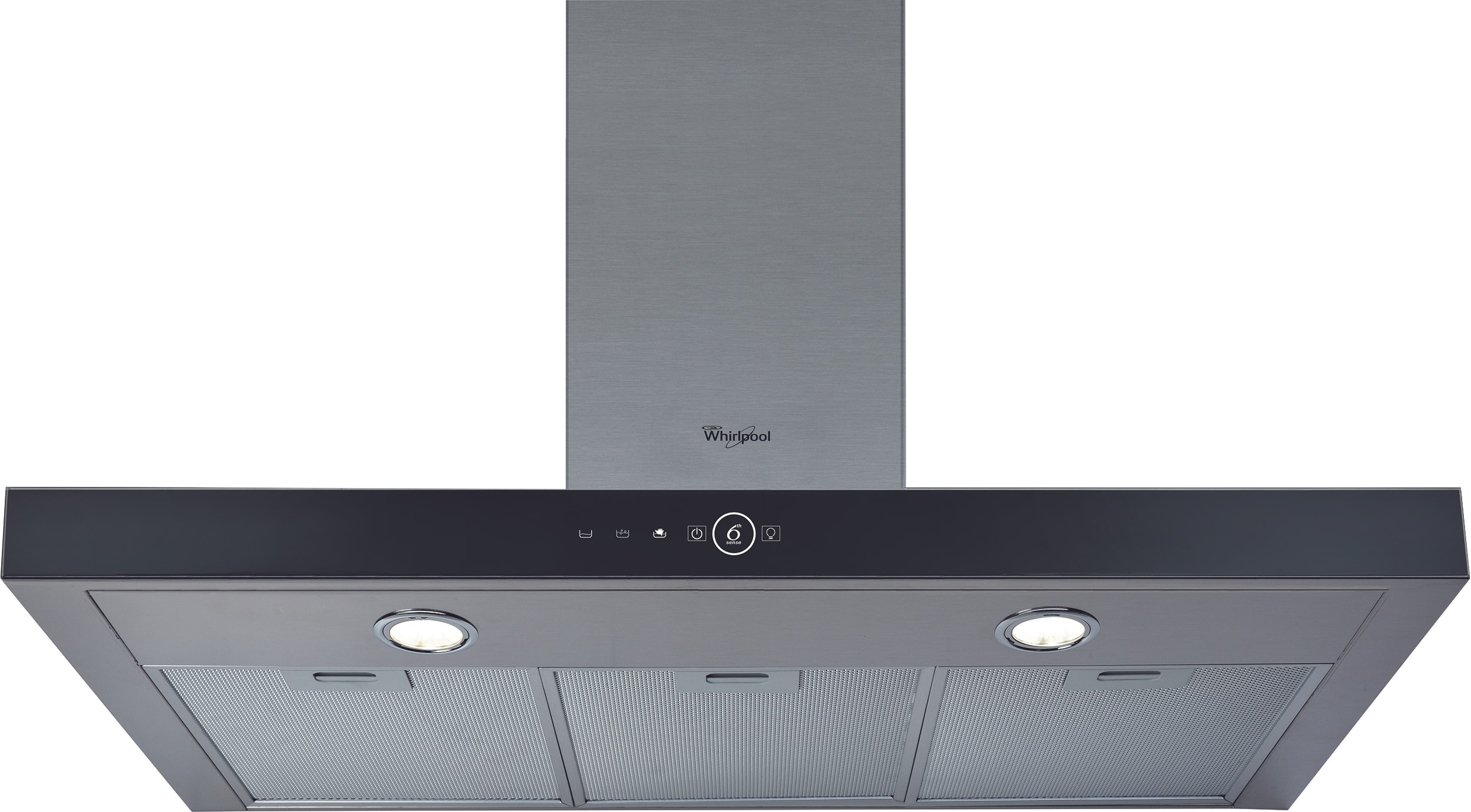 Hotte decorative murale WHIRLPOOL 90cm 69dB Inox Noir AKR7591IX