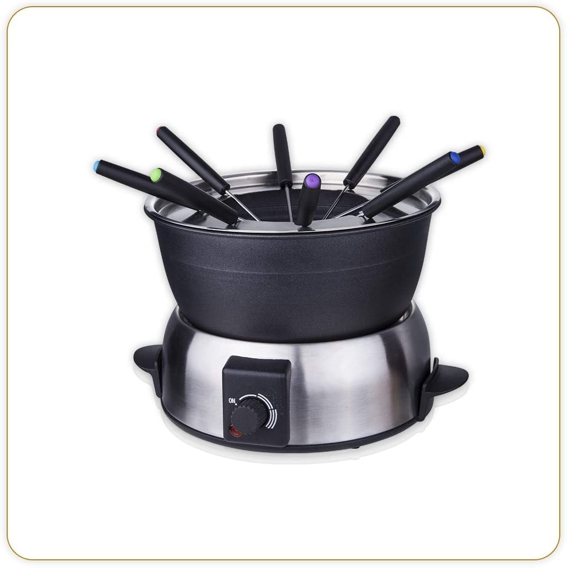 Fondue LITTLE BALANCE 8 personnes 800W 1.8L Noir inox 8386