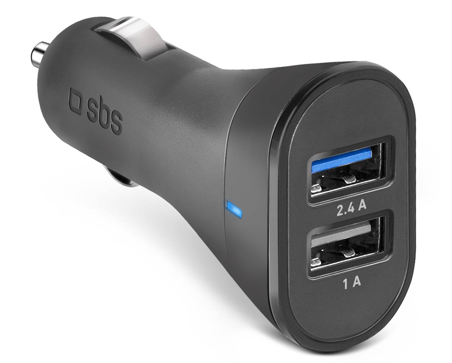 SBS Chargeur allume cigare Chargeur de batteries auto avec 2 sorties USB - CHARGEURBATT-2USB