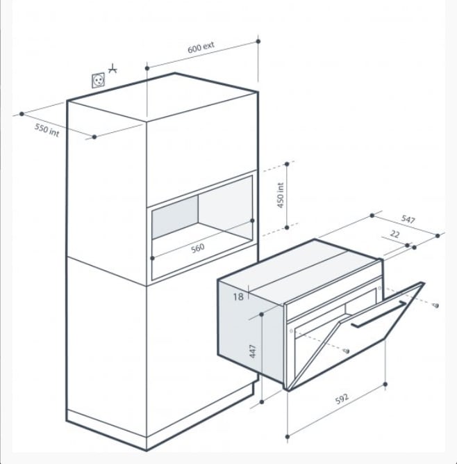 Micro ondes Encastrable DE DIETRICH Quattro System Speed Defrost 1000W 40L Noir - DKE7335A