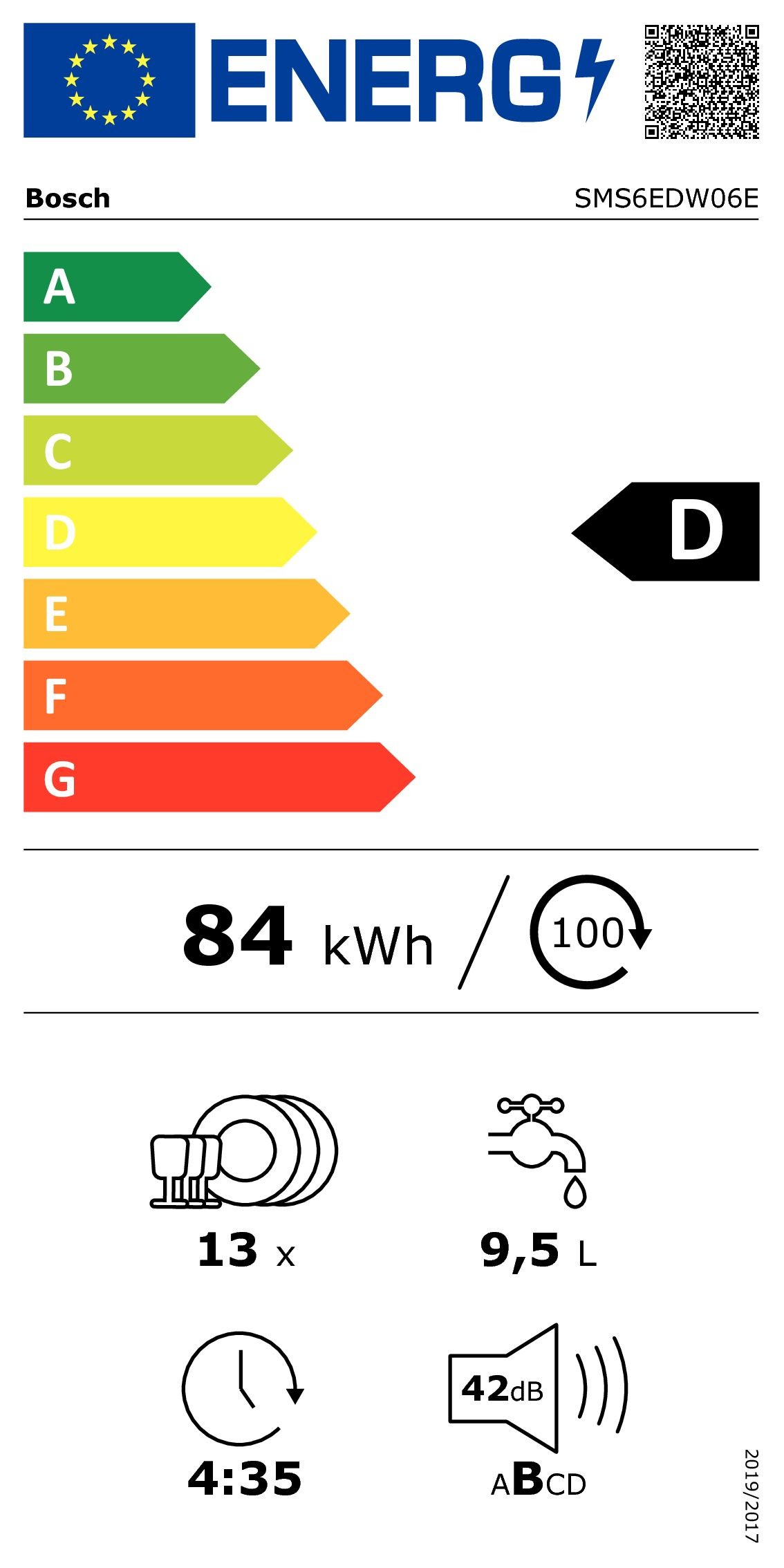 Lave vaisselle 60 cm BOSCH Série 6 Home Connect 13 couverts - SMS6EDW06E Lave vaisselle 60 cm BOSCH Série 6 Home Connect 13 couverts - SMS6EDW06E