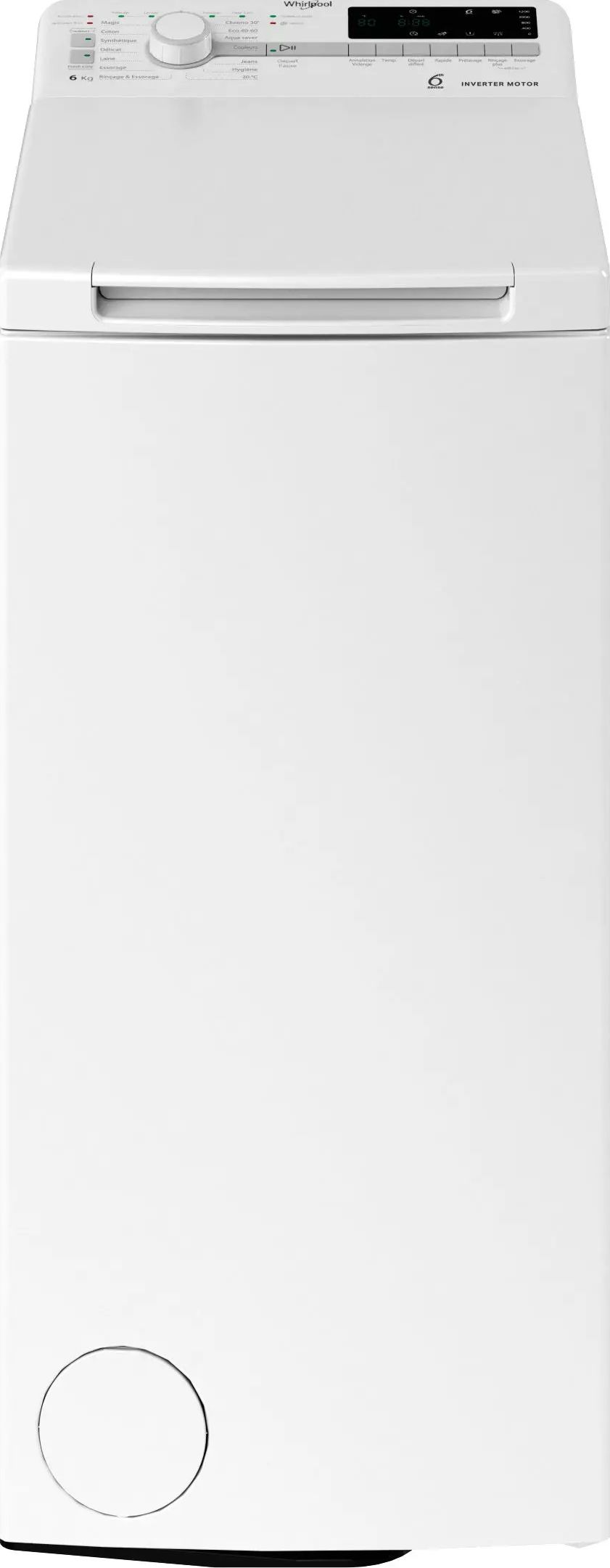 Lave linge Top WHIRLPOOL 6kg 1200trs/min Blanc TDLR6261FR