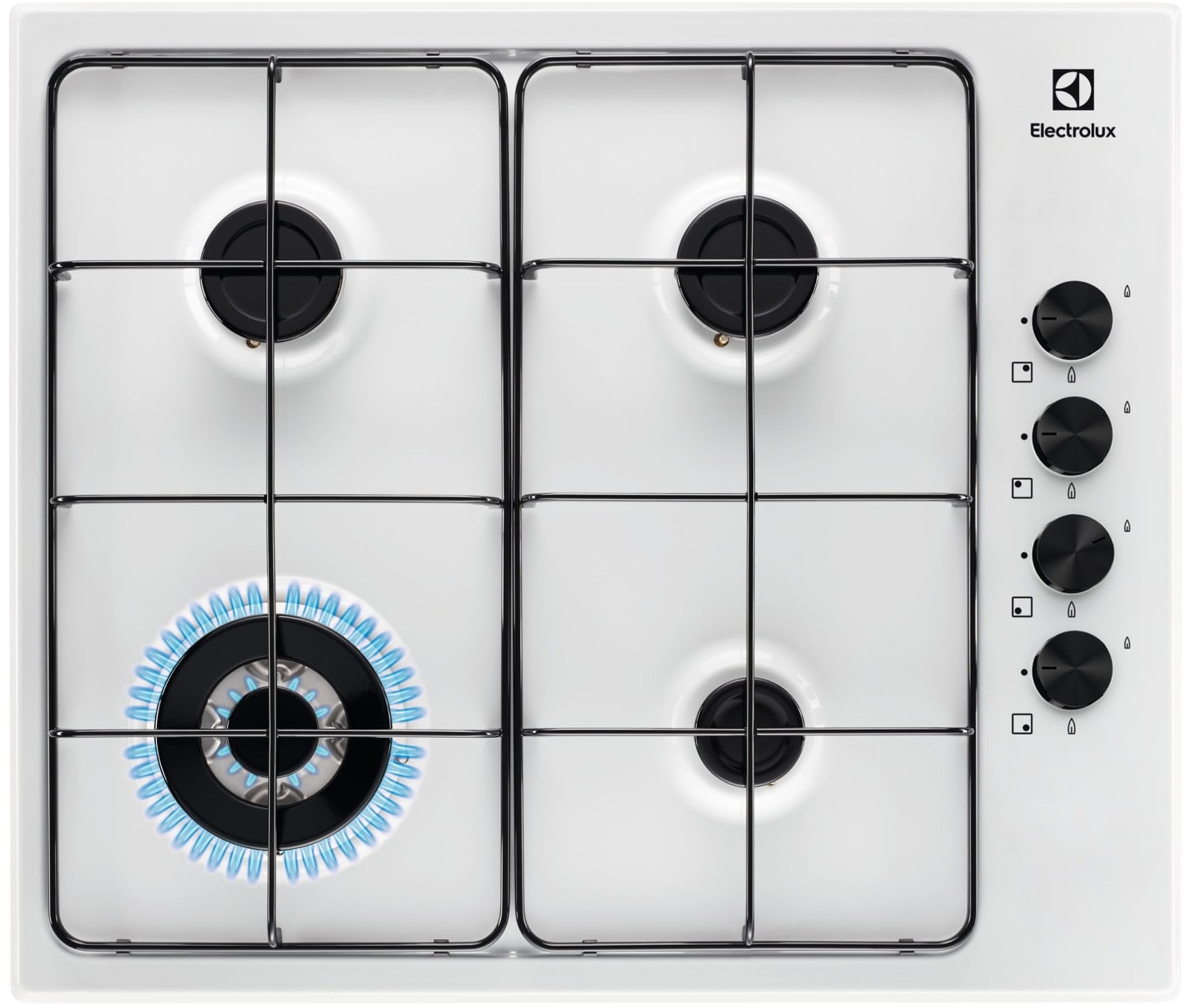 Plaque gaz ELECTROLUX 4 foyers 60 cm Blanc EGS6414W