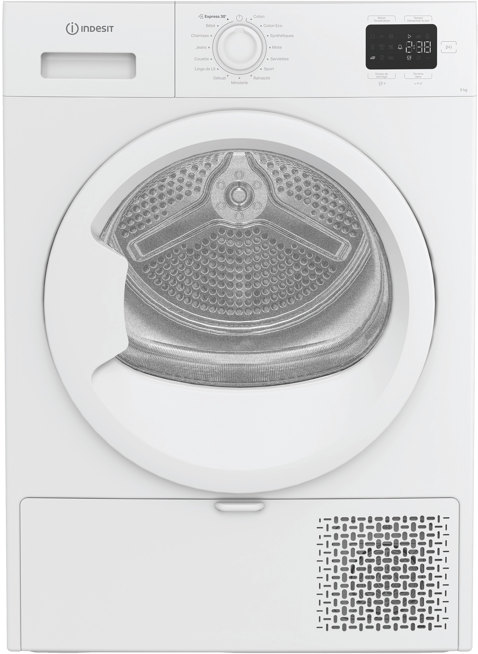 Sèche-linge pompe à chaleur INDESIT Tambour galva 9Kg Blanc CYD92DWWFR