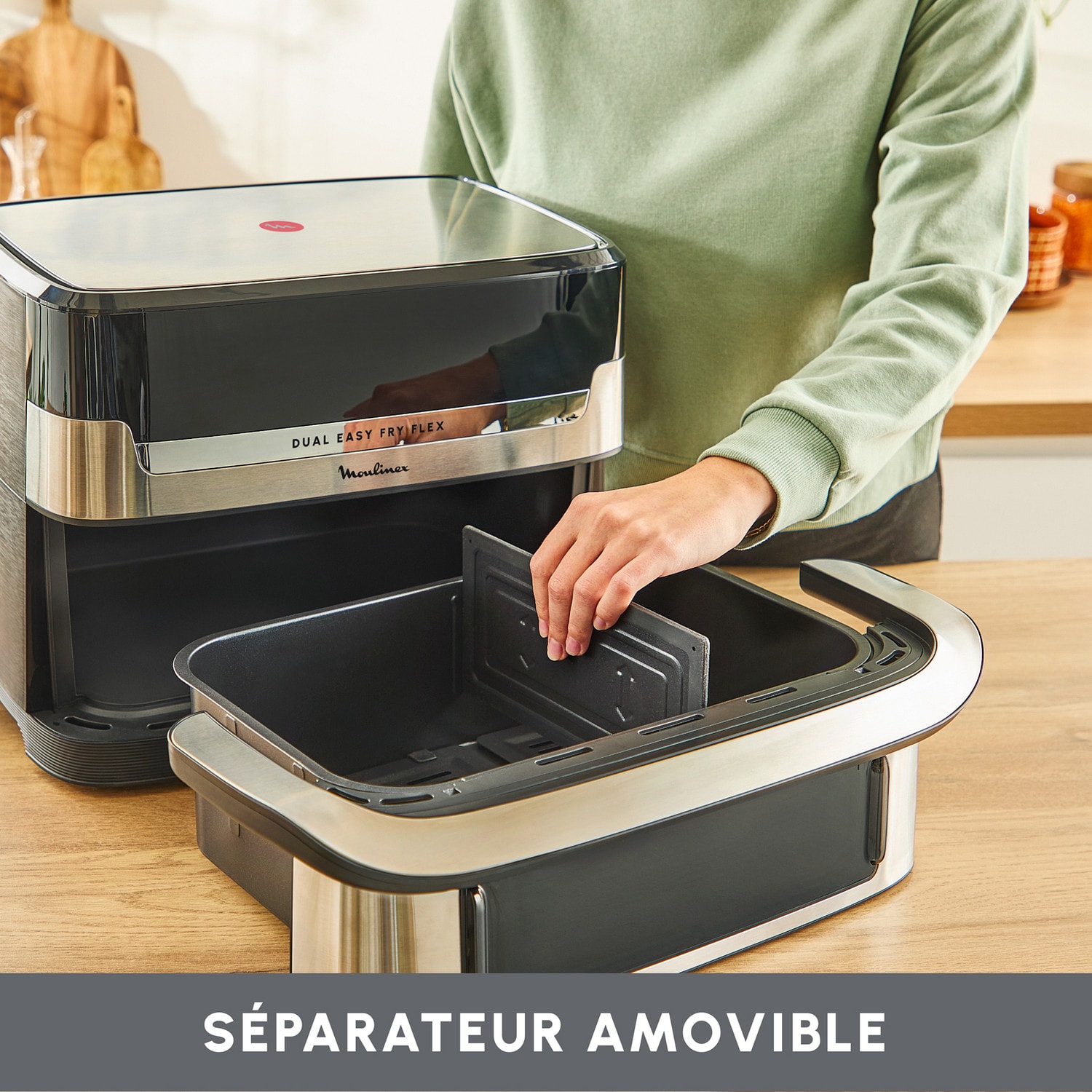 Friteuse à air chaud MOULINEX AirFryer 9L 2700W Double compartiment - EZ922DF0